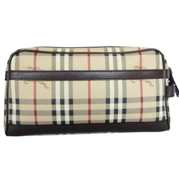 Auth BURBERRY Nova Check Clutch bag Beige / multicolor PVC/leather - Picture 1 of 12